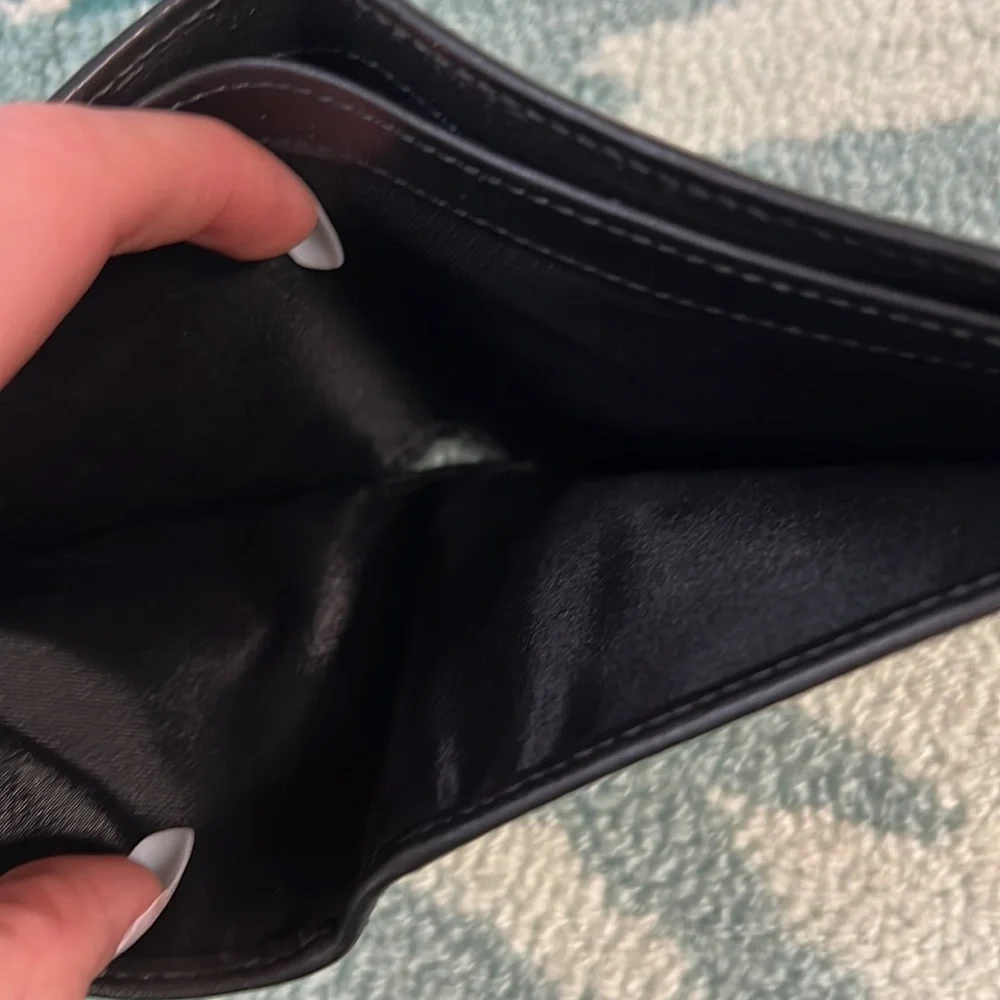 Bally Black Leather and Canvas Bifold Wallet